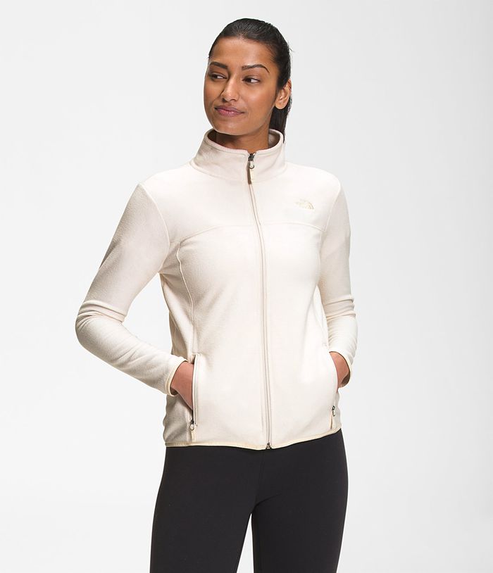 The North Face Softshell Jacket TKA Glacier Full Zip White - Womens - Thailand KRYBU-1583